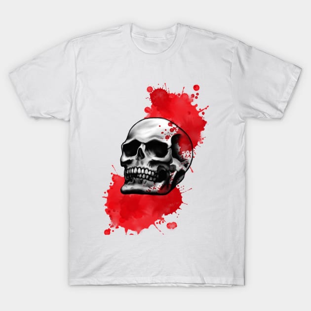 Bloody Skull T-Shirt by CaptNeckBeard